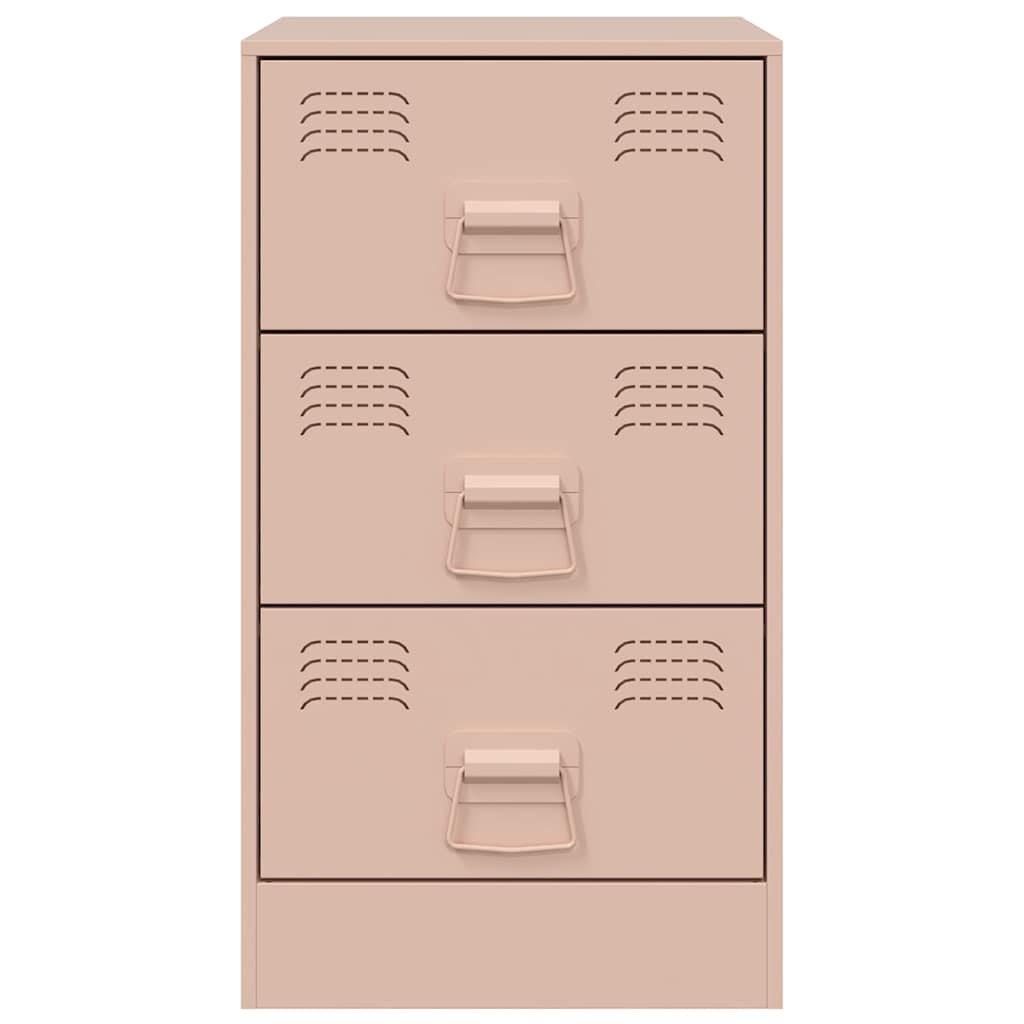 Pink Steel Bedside Cabinets Set of 2 - 34.5x39x62 cm
