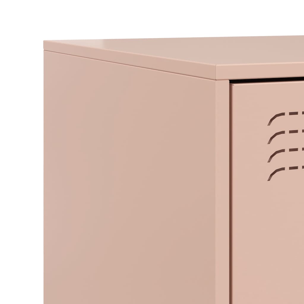 Pink Steel Bedside Cabinets Set of 2 - 34.5x39x62 cm