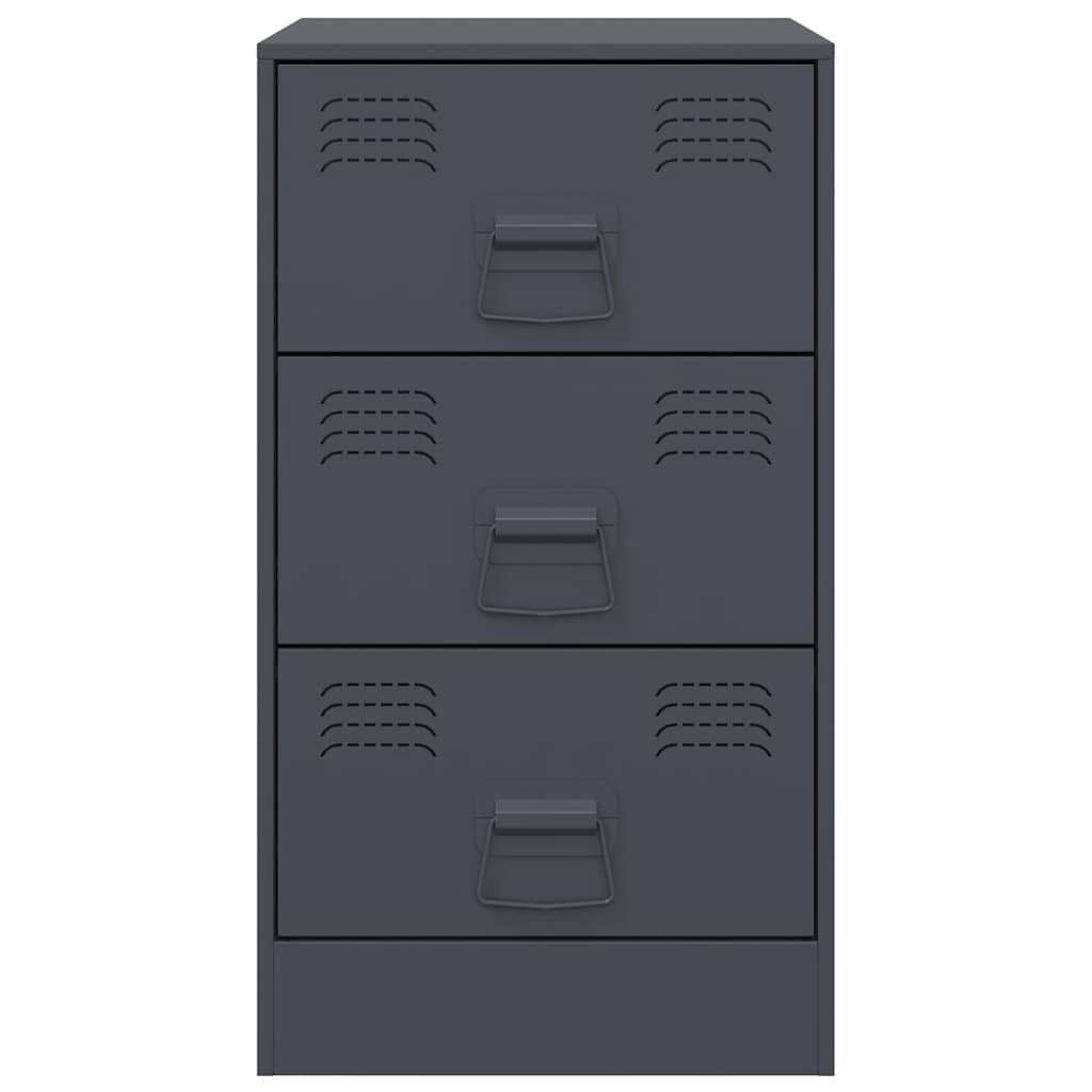 Anthracite Steel Bedside Cabinets 2 Pcs - Compact & Stylish