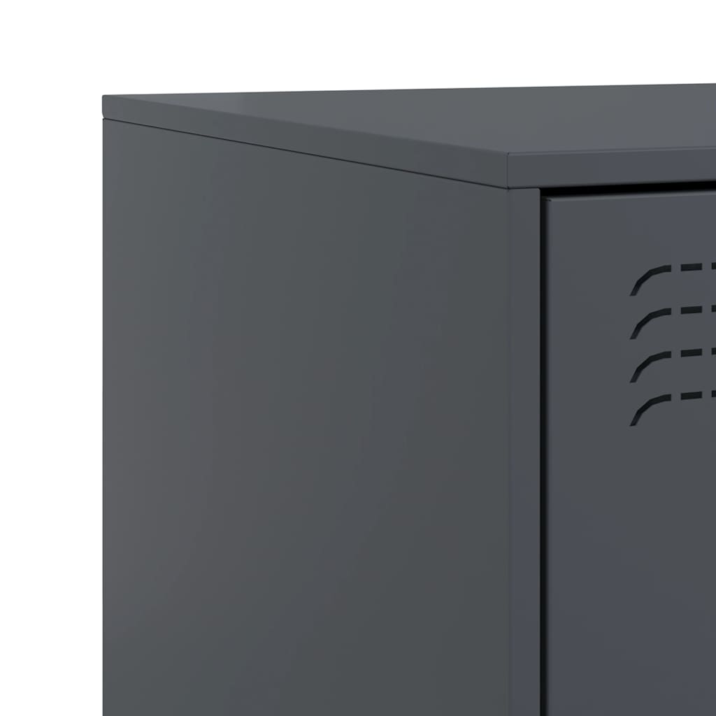 Anthracite Steel Bedside Cabinets 2 Pcs - Compact & Stylish