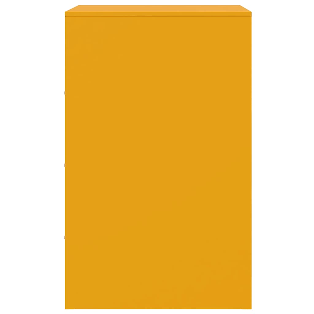 Mustard Yellow Steel Bedside Cabinet - 34.5x39x62 cm