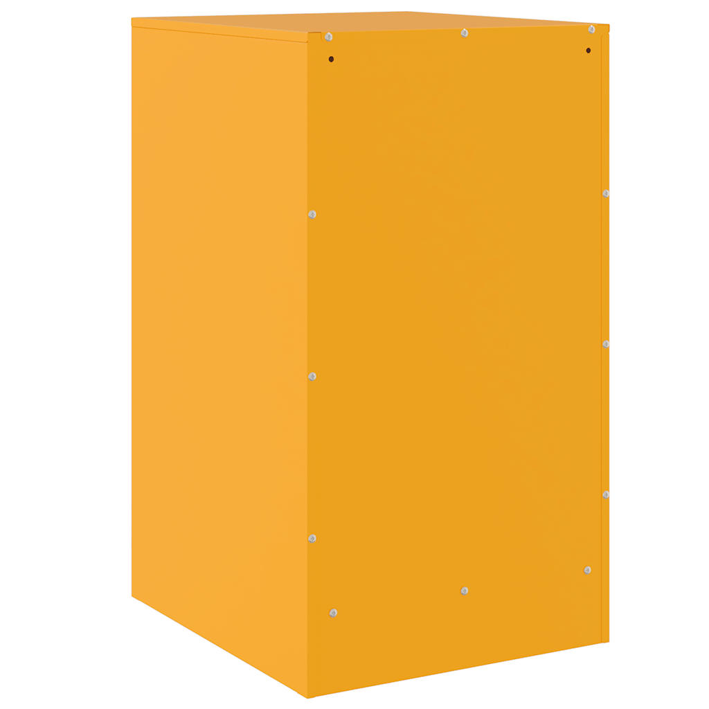 Mustard Yellow Steel Bedside Cabinet - 34.5x39x62 cm