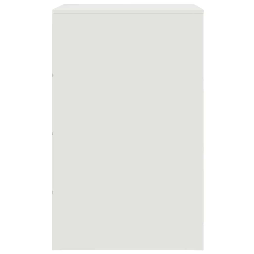 Steel Bedside Cabinet in White - 34.5x39x62 cm
