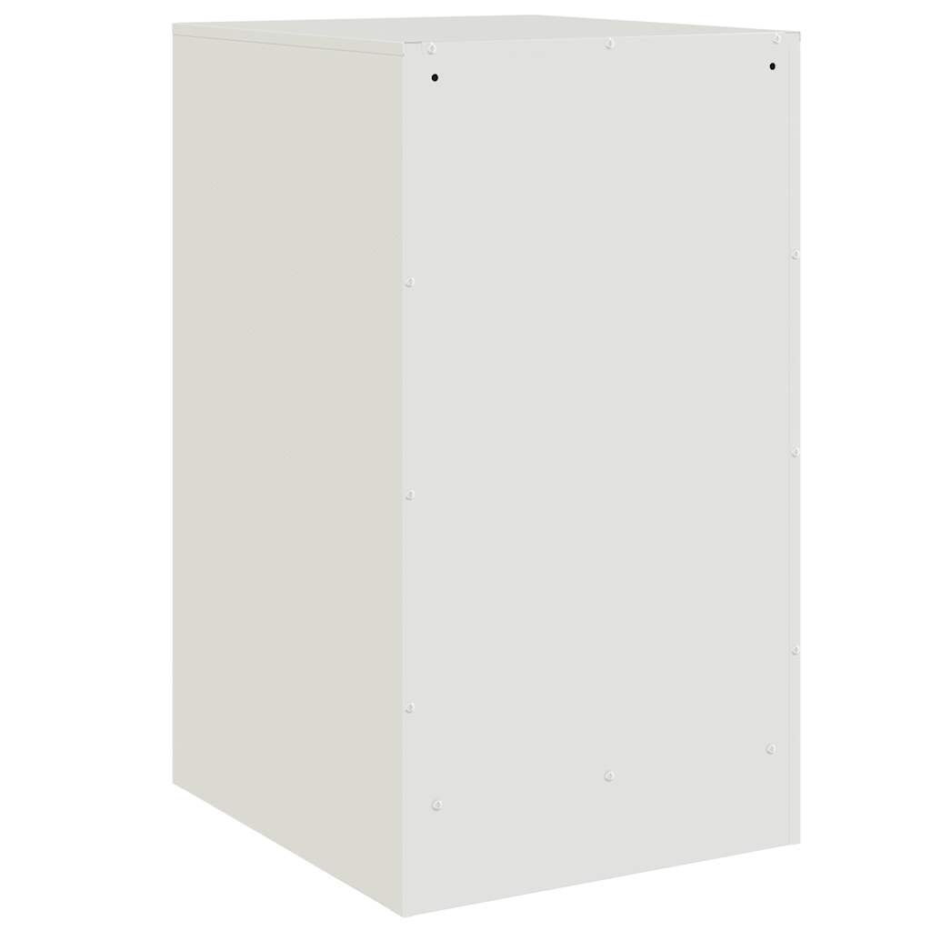 Steel Bedside Cabinet in White - 34.5x39x62 cm