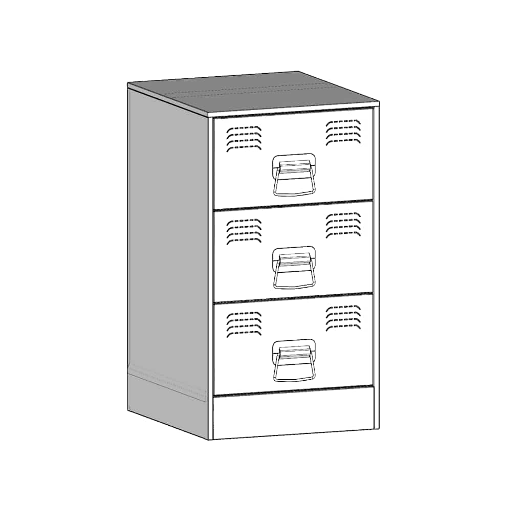 Steel Bedside Cabinet in White - 34.5x39x62 cm