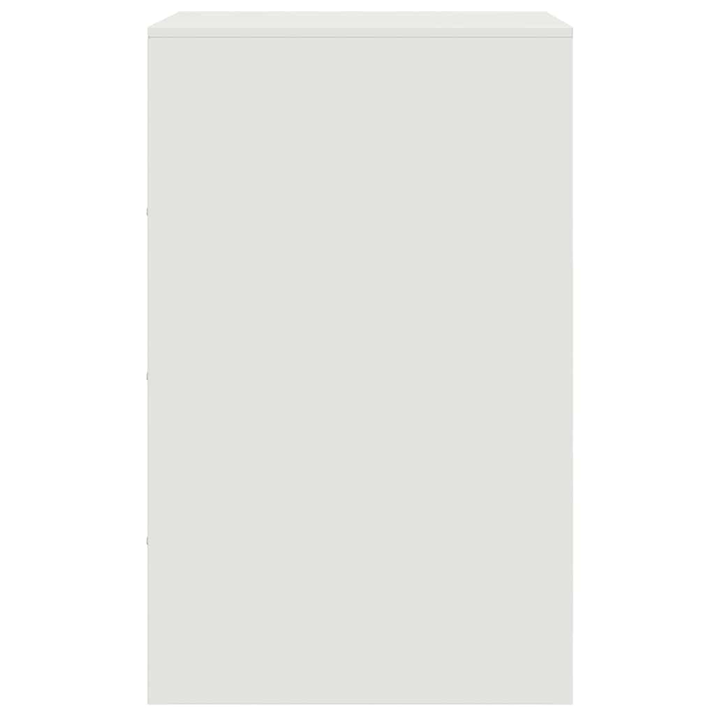 Set of 2 White Steel Bedside Cabinets - 34.5x39x62 cm