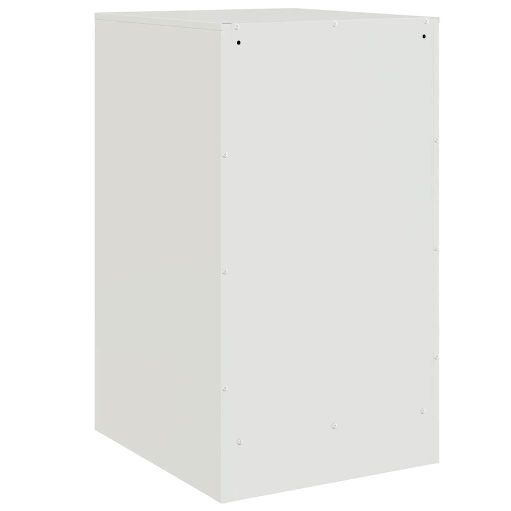 Set of 2 White Steel Bedside Cabinets - 34.5x39x62 cm