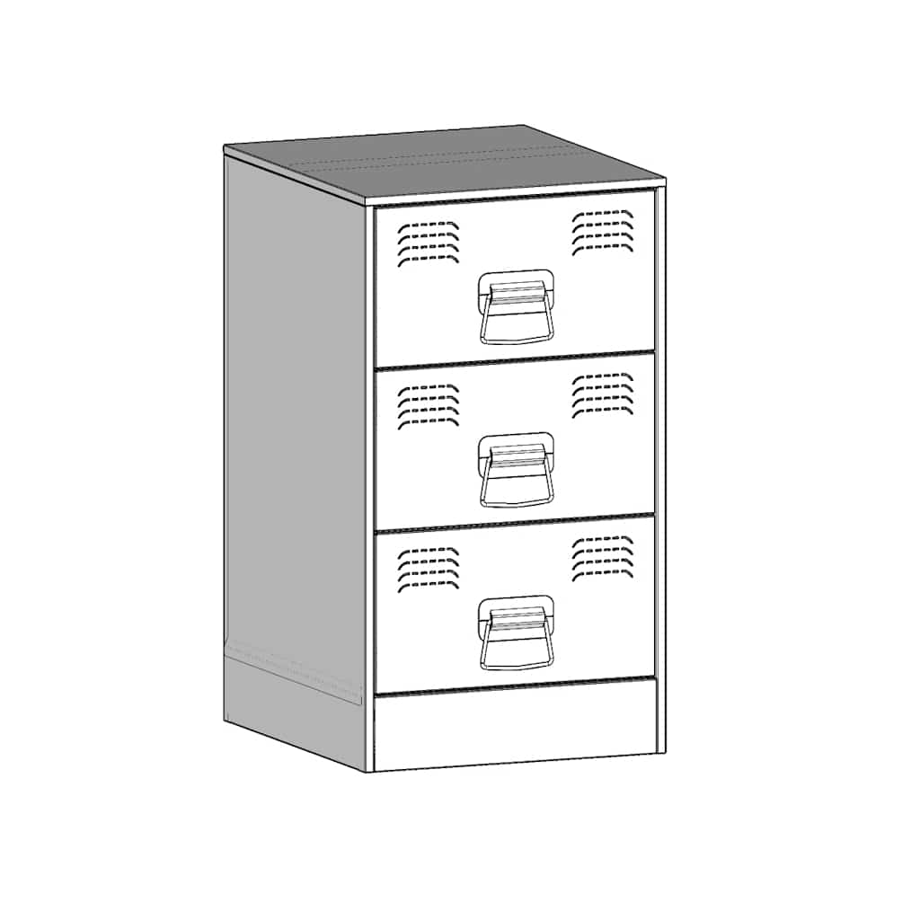 Set of 2 White Steel Bedside Cabinets - 34.5x39x62 cm