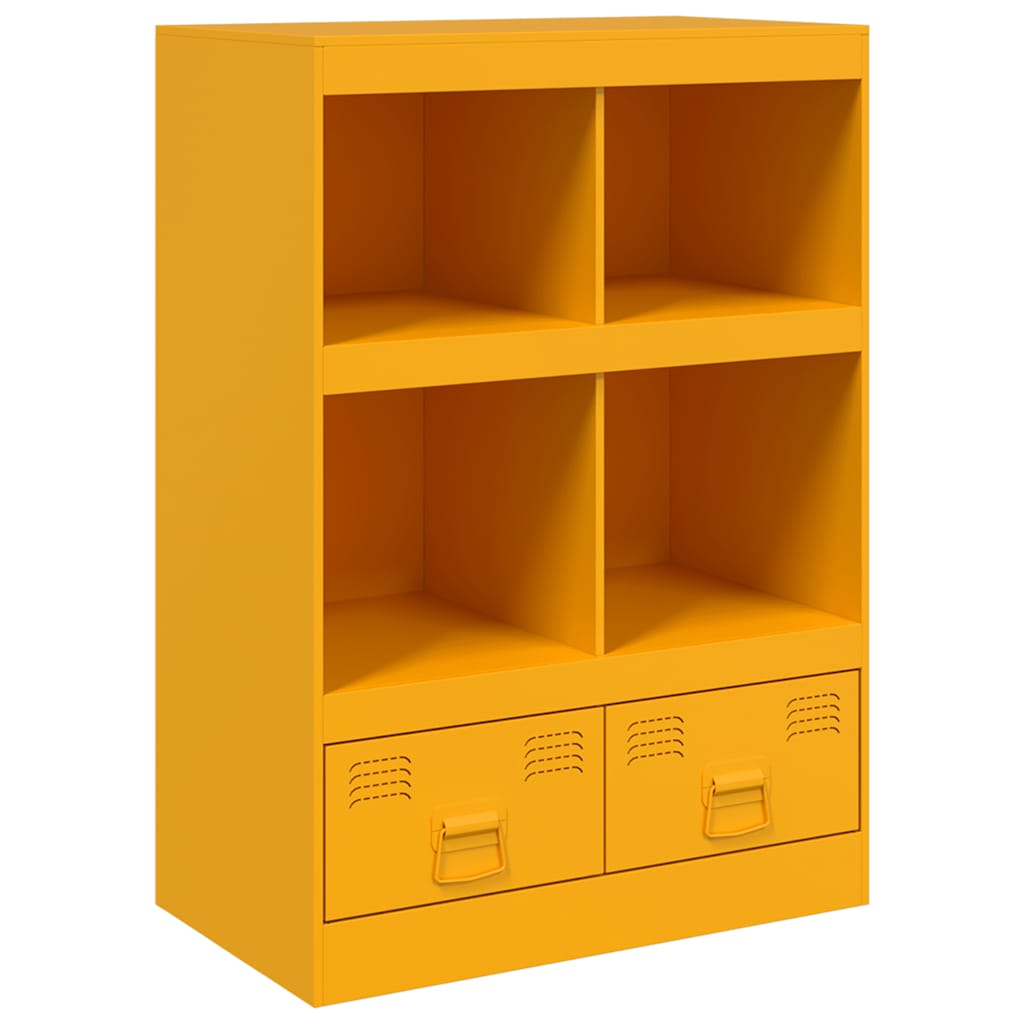 Mustard Yellow Steel Highboard 67x39x95 cm