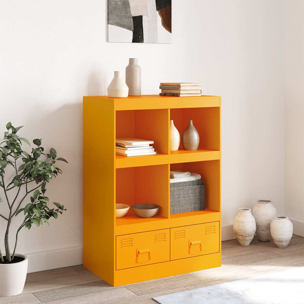 Mustard Yellow Steel Highboard 67x39x95 cm
