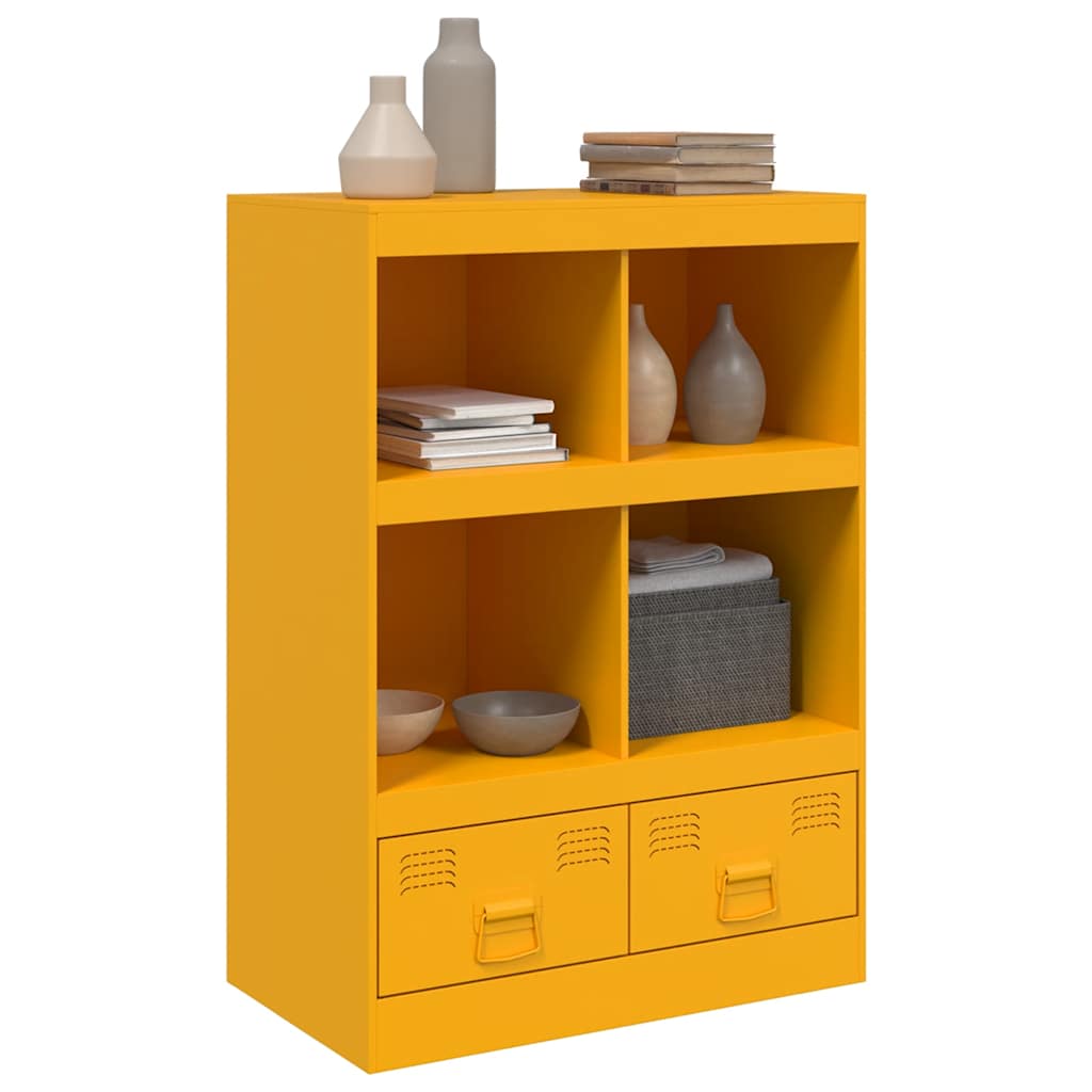 Mustard Yellow Steel Highboard 67x39x95 cm