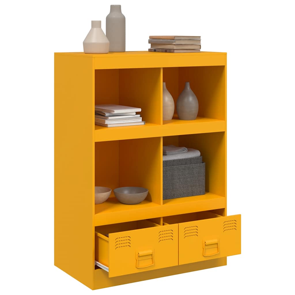 Mustard Yellow Steel Highboard 67x39x95 cm