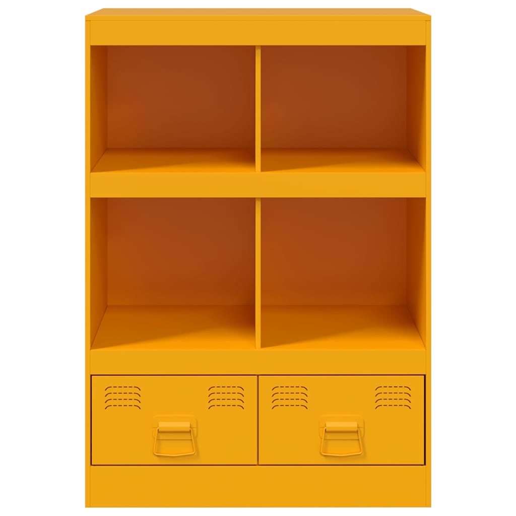 Mustard Yellow Steel Highboard 67x39x95 cm
