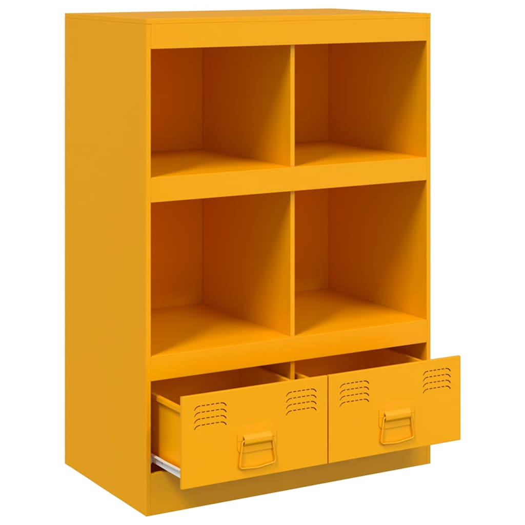 Mustard Yellow Steel Highboard 67x39x95 cm