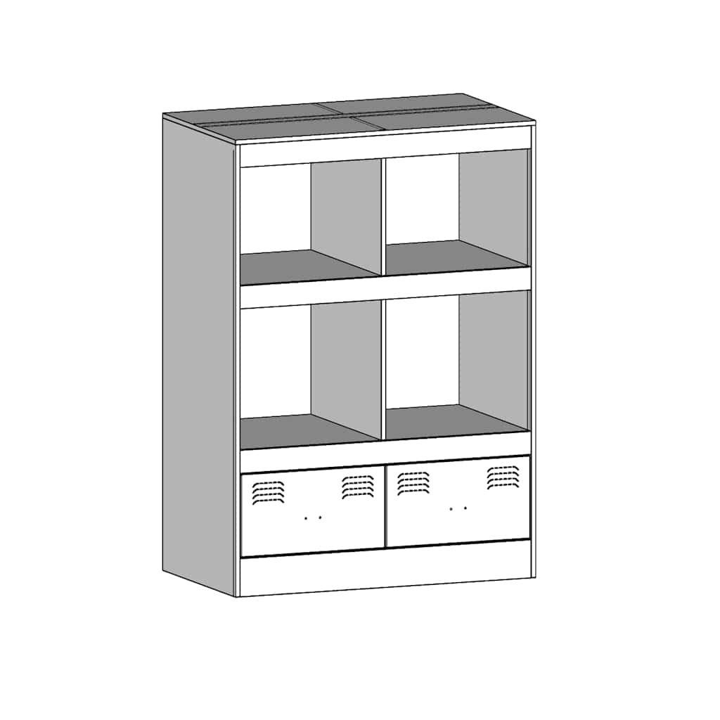 Mustard Yellow Steel Highboard 67x39x95 cm