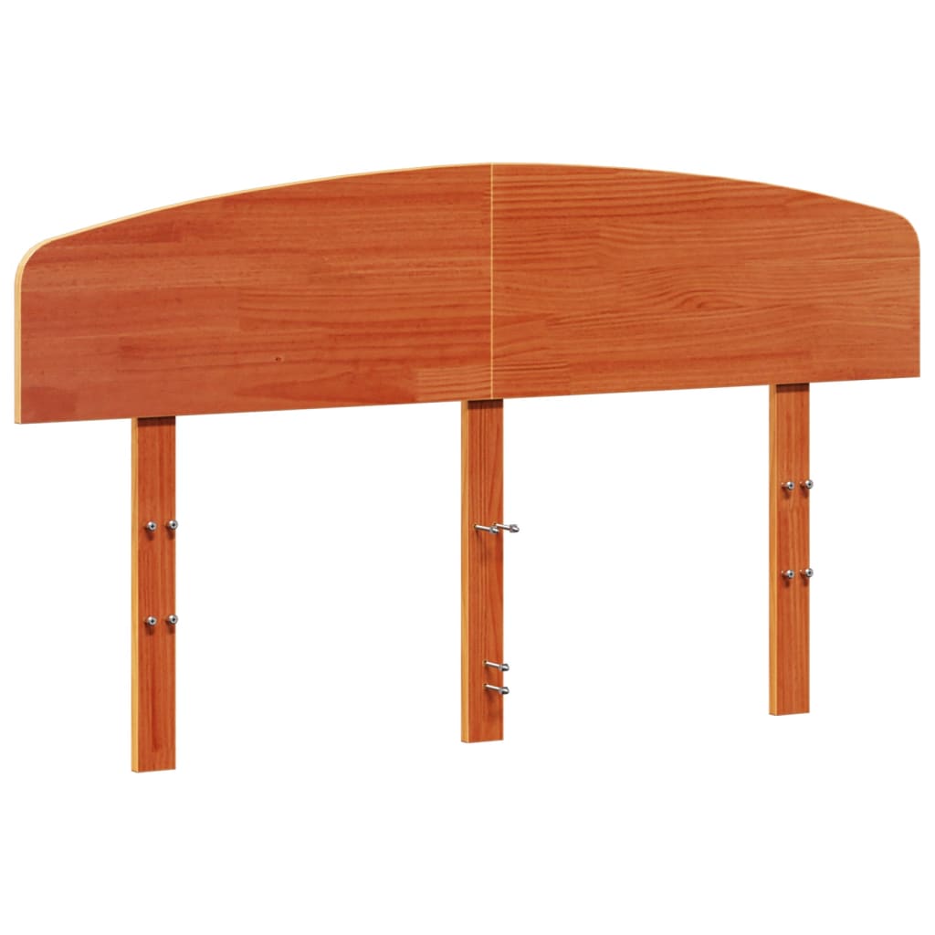Solid Pine Wood Headboard Wax Brown 150cm