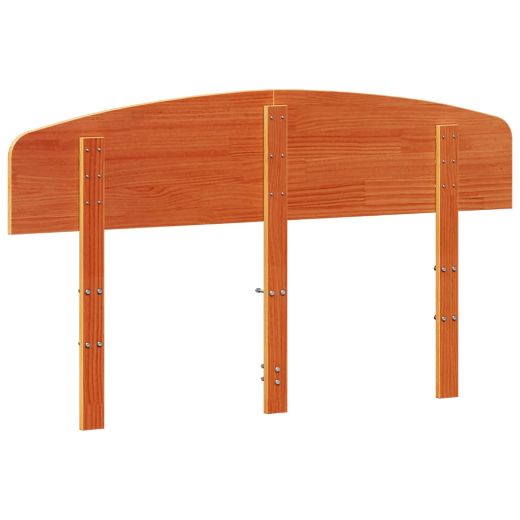 Solid Pine Wood Headboard Wax Brown 150cm