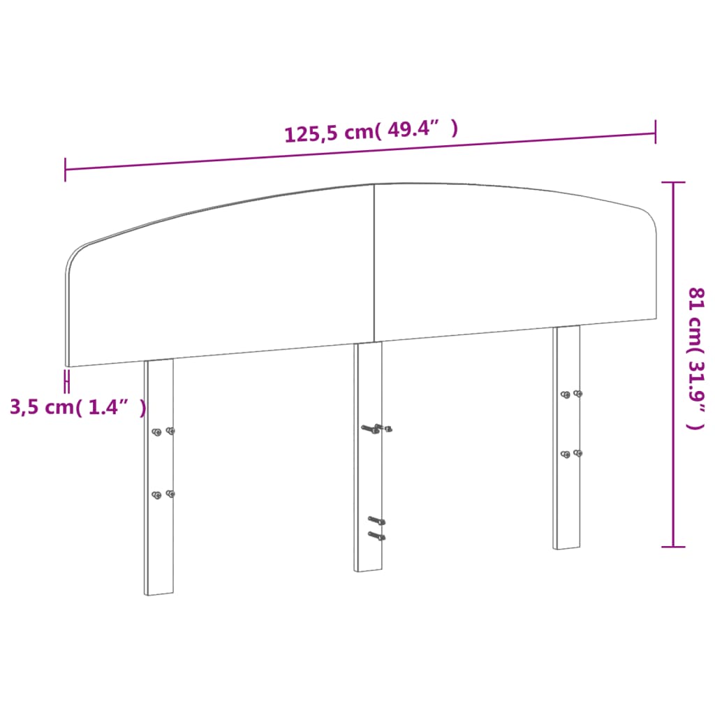 Solid Pine Wood Headboard 120cm - Durable & Stylish Design