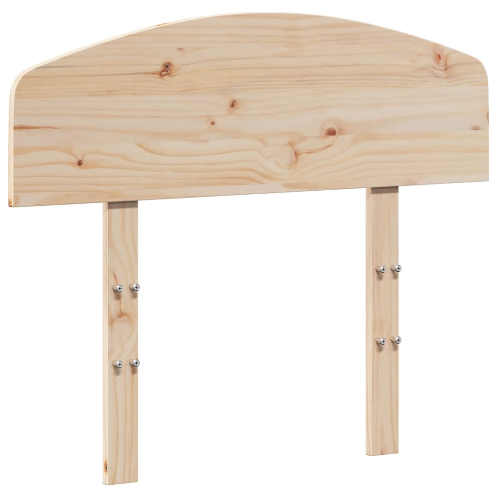 Solid Pine Wood Headboard - Natural Finish, 90 cm
