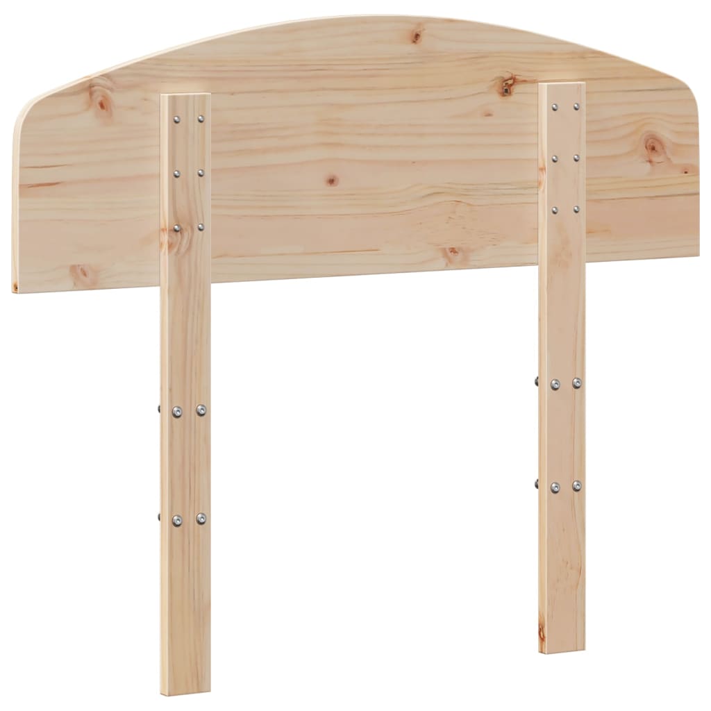 Solid Pine Wood Headboard - Natural Finish, 90 cm