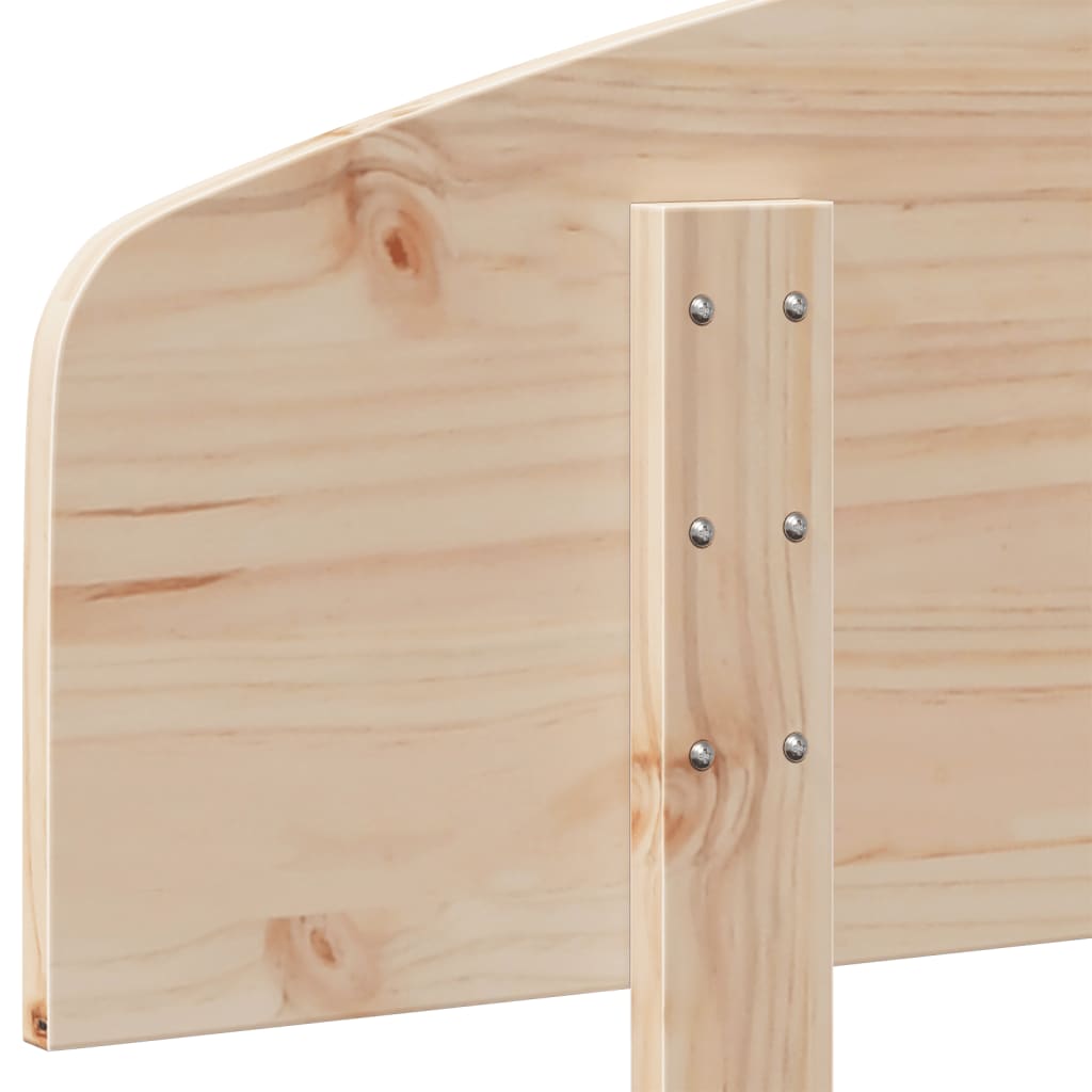 Solid Pine Wood Headboard - Natural Finish, 90 cm