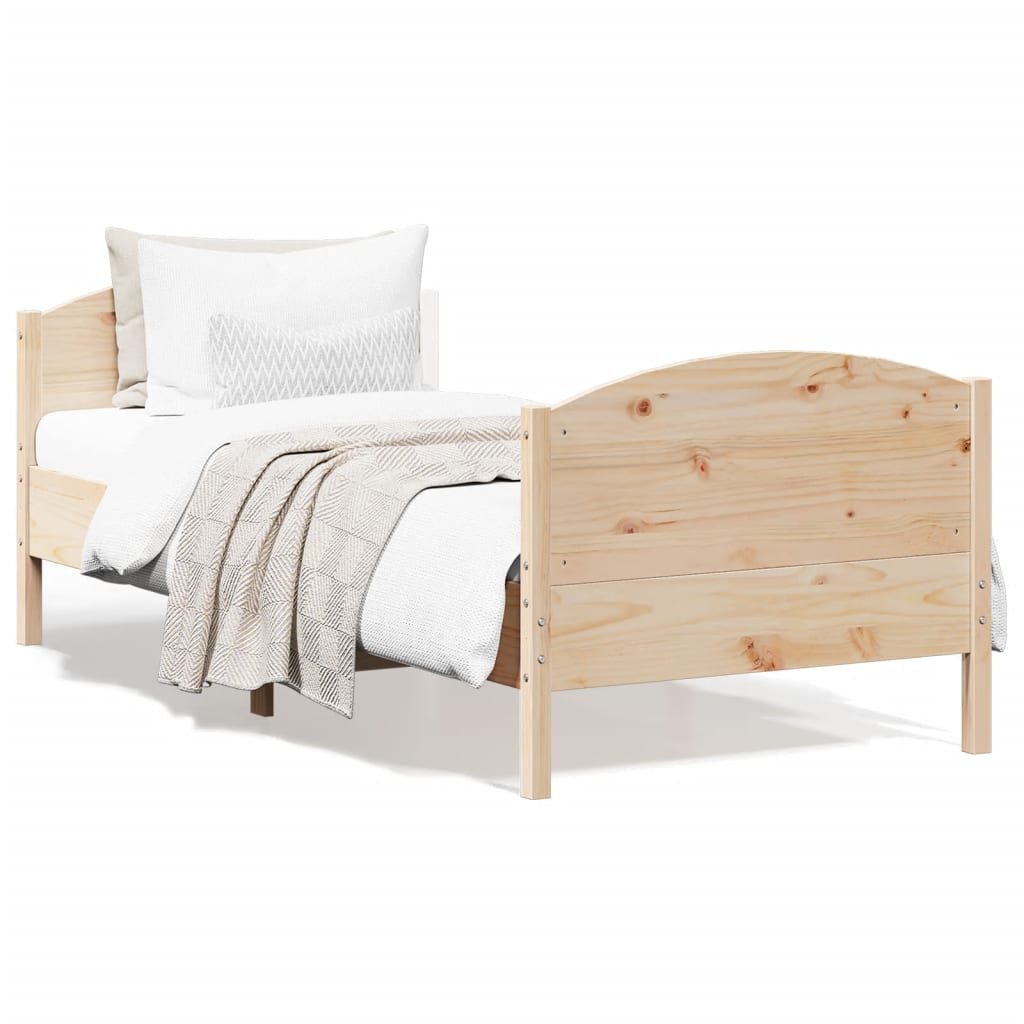 Solid Pine Wood Bed Frame 100x200 cm - Mattress Not Included