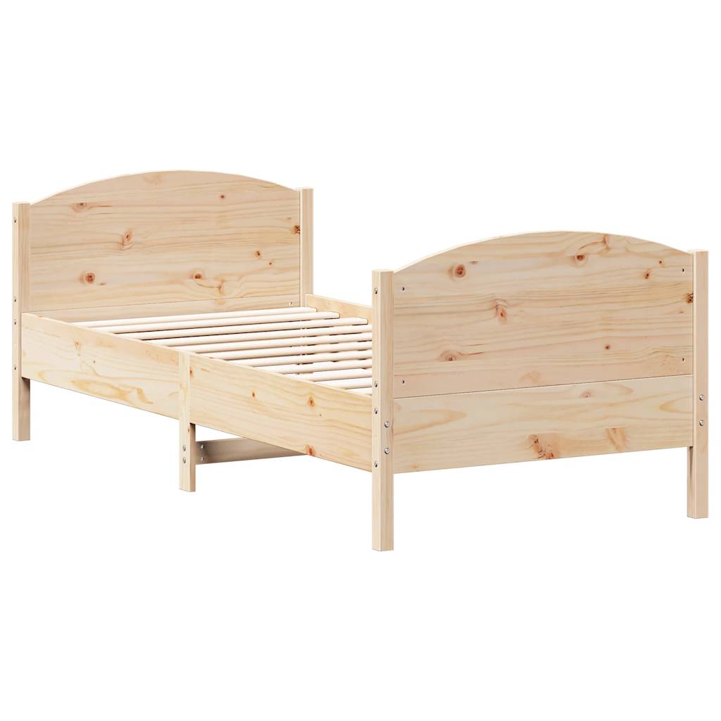 Solid Pine Wood Bed Frame 100x200 cm - Mattress Not Included
