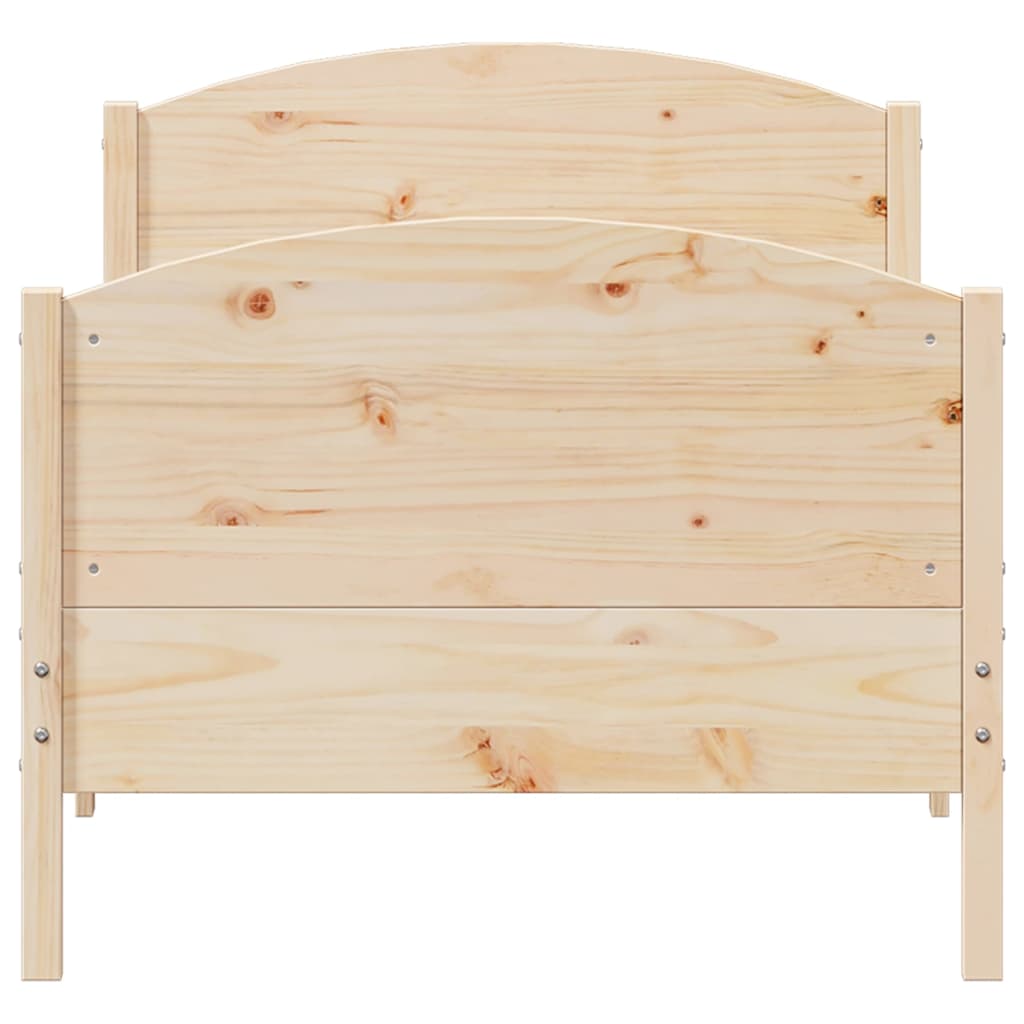 Solid Pine Wood Bed Frame 100x200 cm - Mattress Not Included