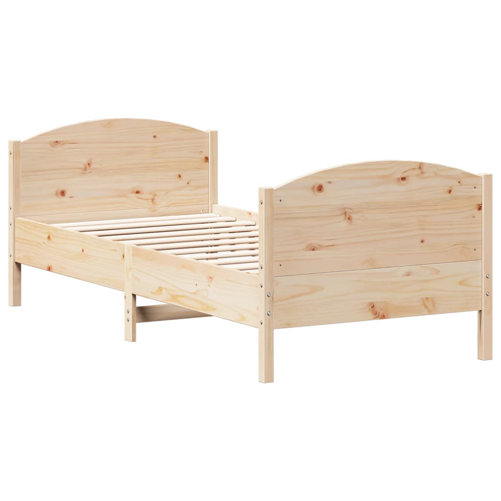 Solid Pine Wood Bed Frame 100x200 cm - Mattress Not Included