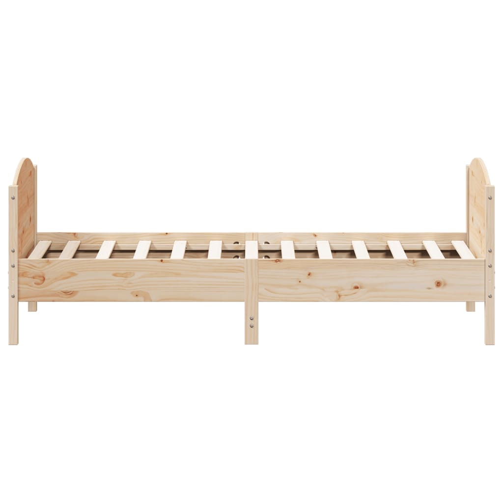 Solid Pine Wood Bed Frame 75x190 cm - Small Single, No Mattress