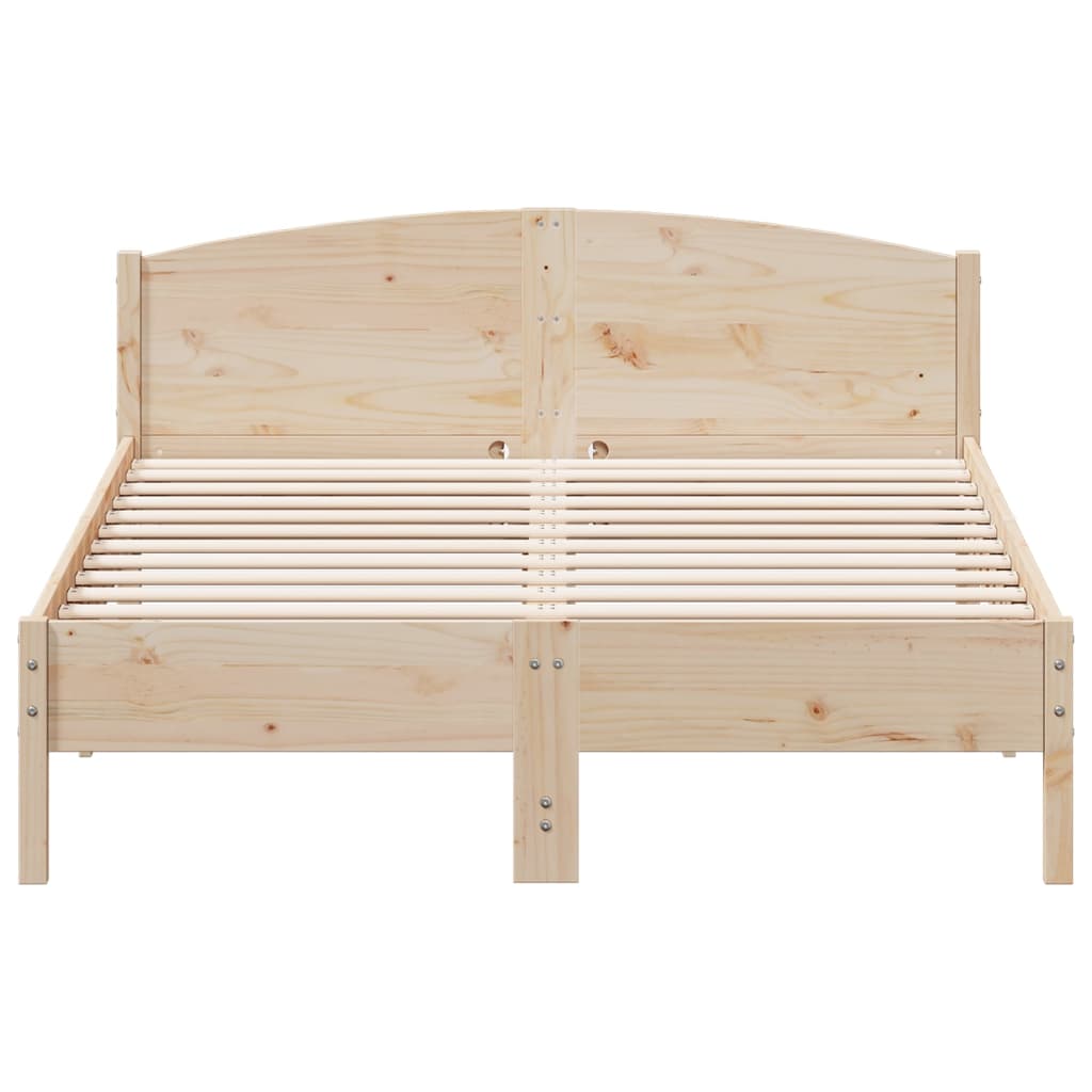 Solid Pine Wood Bed Frame 140x200 cm - Mattress Not Included