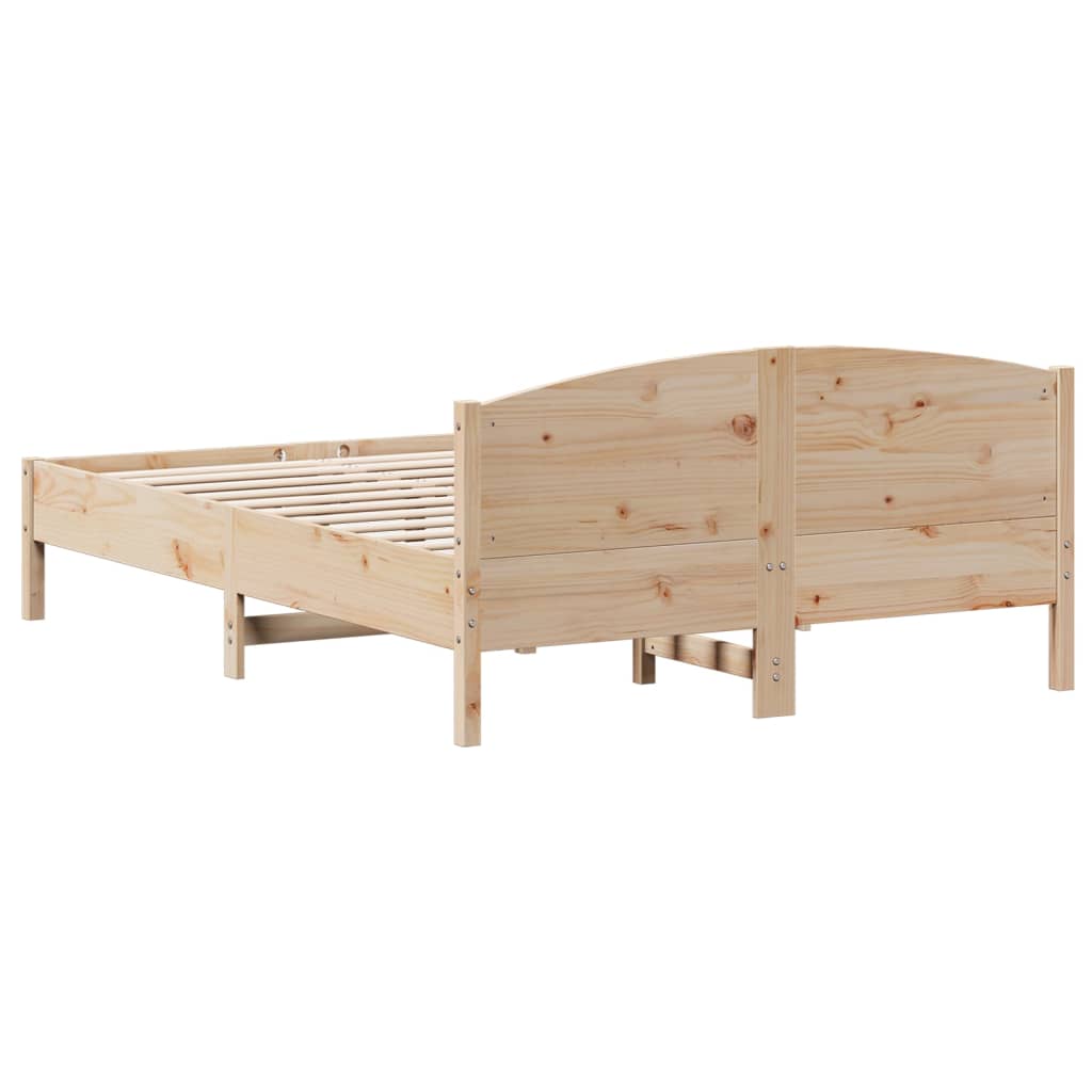 Solid Pine Wood Bed Frame 140x200 cm - Mattress Not Included