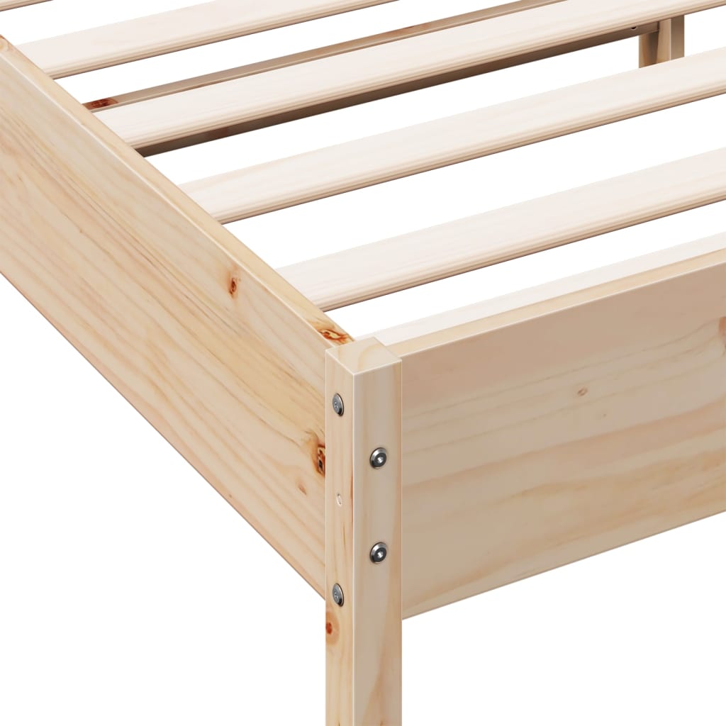 Solid Pine Wood Bed Frame 140x200 cm - Mattress Not Included