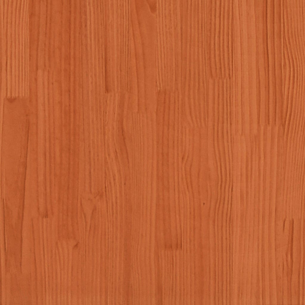 Solid Pine Bed Frame 140x200 cm - Wax Brown Finish, No Mattress