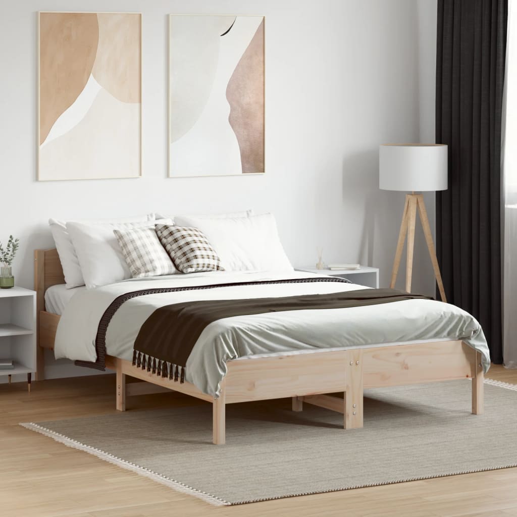 Bed Frame without Mattress 120x190 cm Small Double Solid Wood Pine