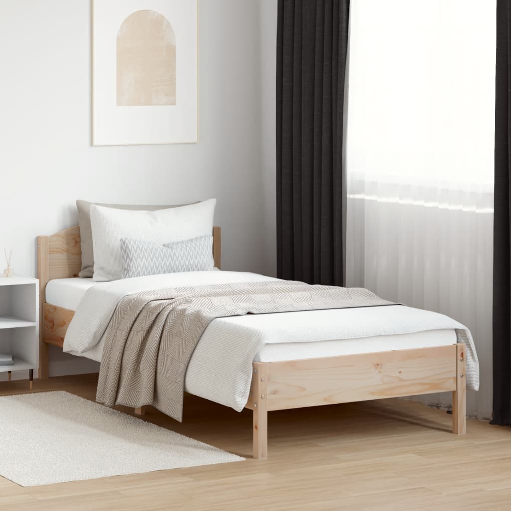Solid Pine Wood Bed Frame 100x200 cm - No Mattress Included