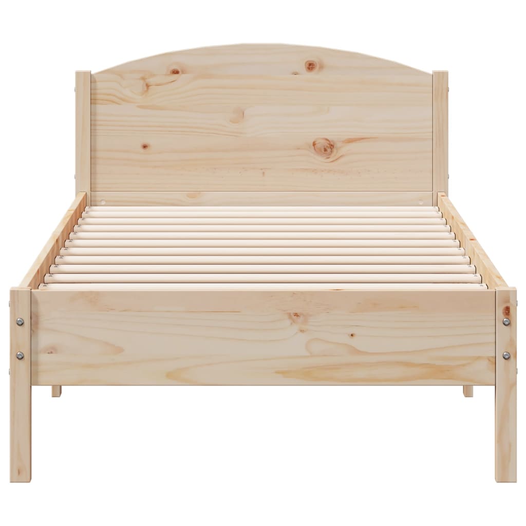 Solid Pine Wood Bed Frame 100x200 cm - No Mattress Included