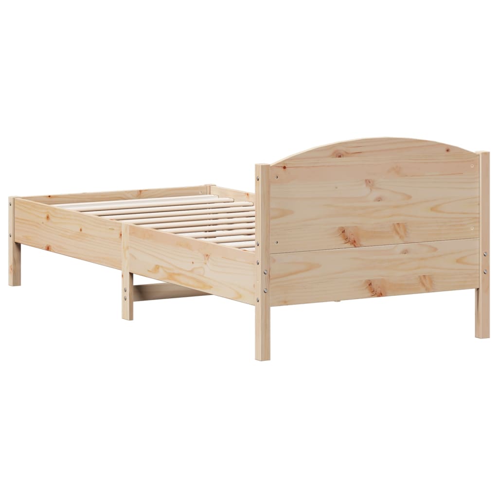 Solid Pine Wood Bed Frame 100x200 cm - No Mattress Included