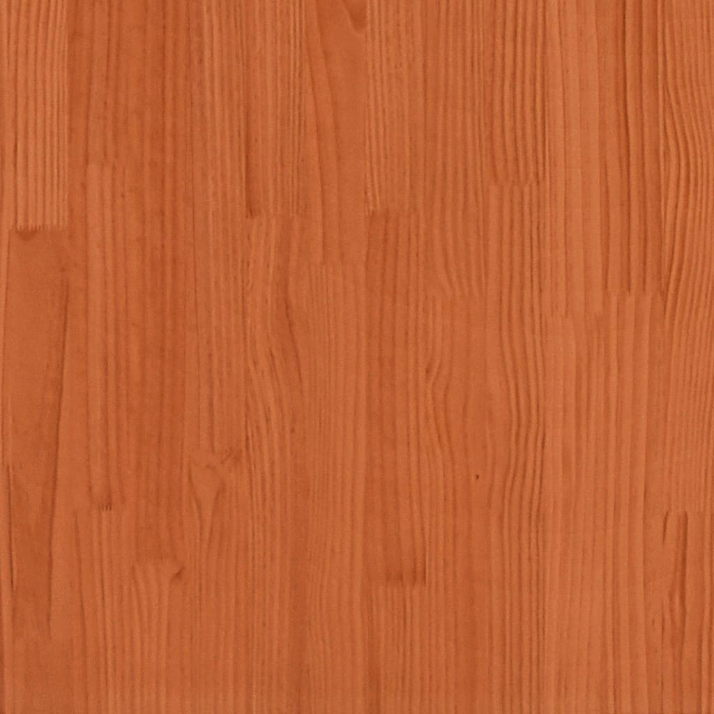 Solid Wood Pine Bed Frame, Wax Brown, 100x200 cm (No Mattress)