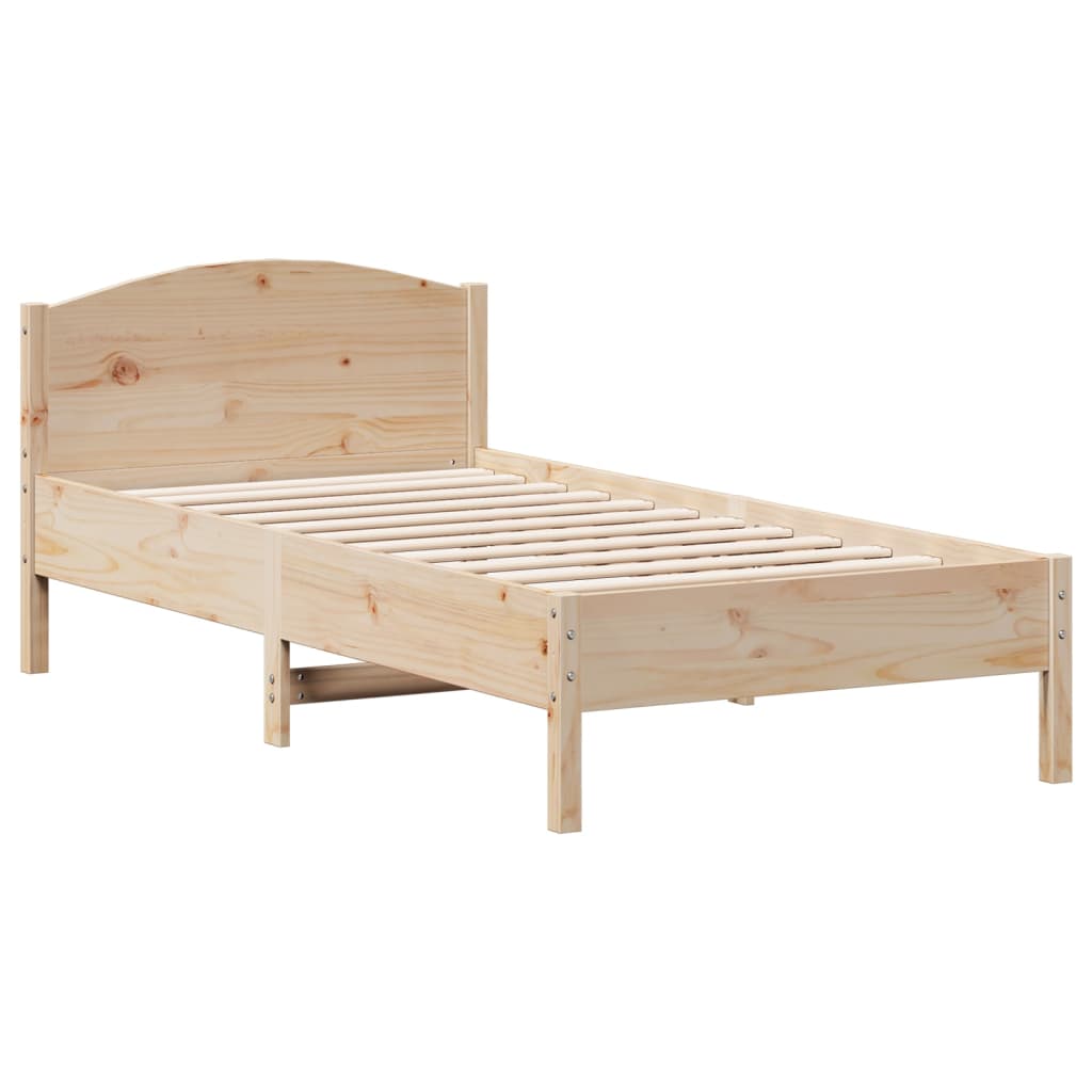 Solid Pine Wood Bed Frame 75x190 cm - Small Single, No Mattress