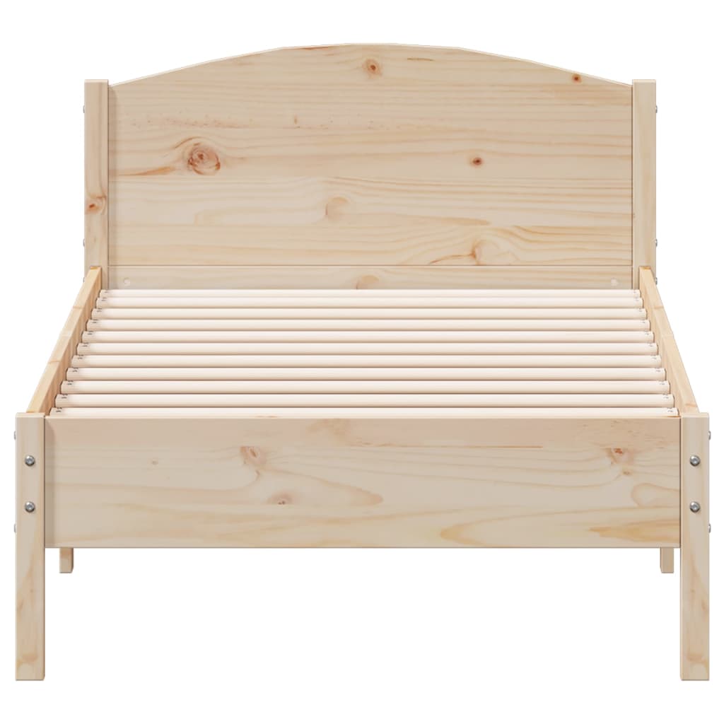 Solid Pine Wood Bed Frame 75x190 cm - Small Single, No Mattress