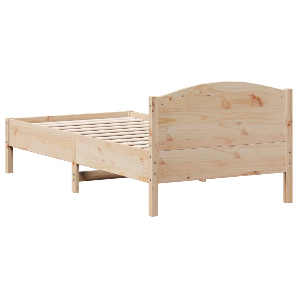 Solid Pine Wood Bed Frame 75x190 cm - Small Single, No Mattress