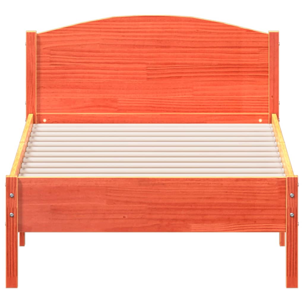 Solid Pine Bed Frame, Wax Brown, 75x190 cm - Small Single