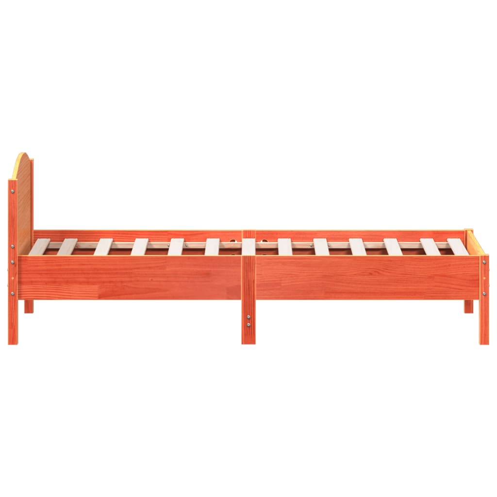 Solid Pine Bed Frame, Wax Brown, 75x190 cm - Small Single