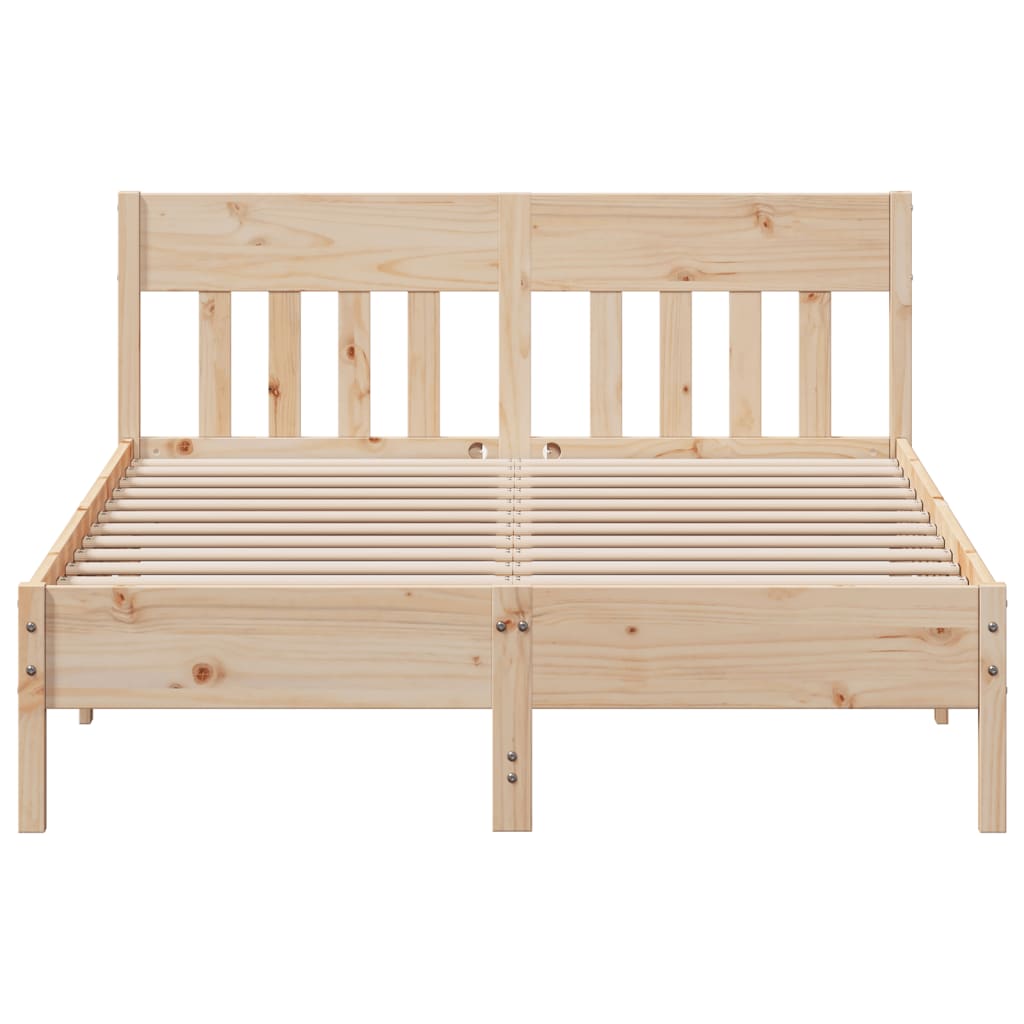 Bed Frame without Mattress 140x190 cm Solid Wood Pine