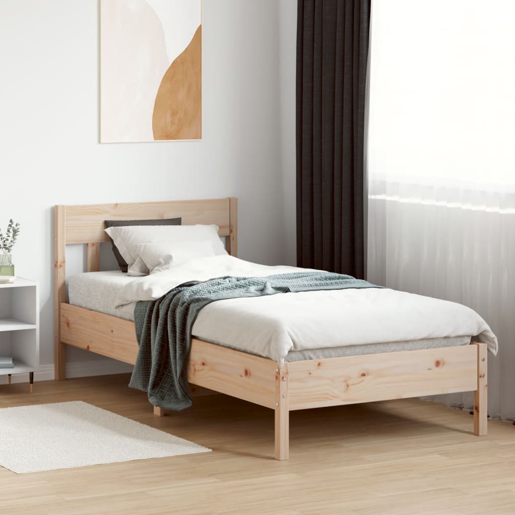 Solid Pine Wood Bed Frame 75x190 cm - Small Single Size