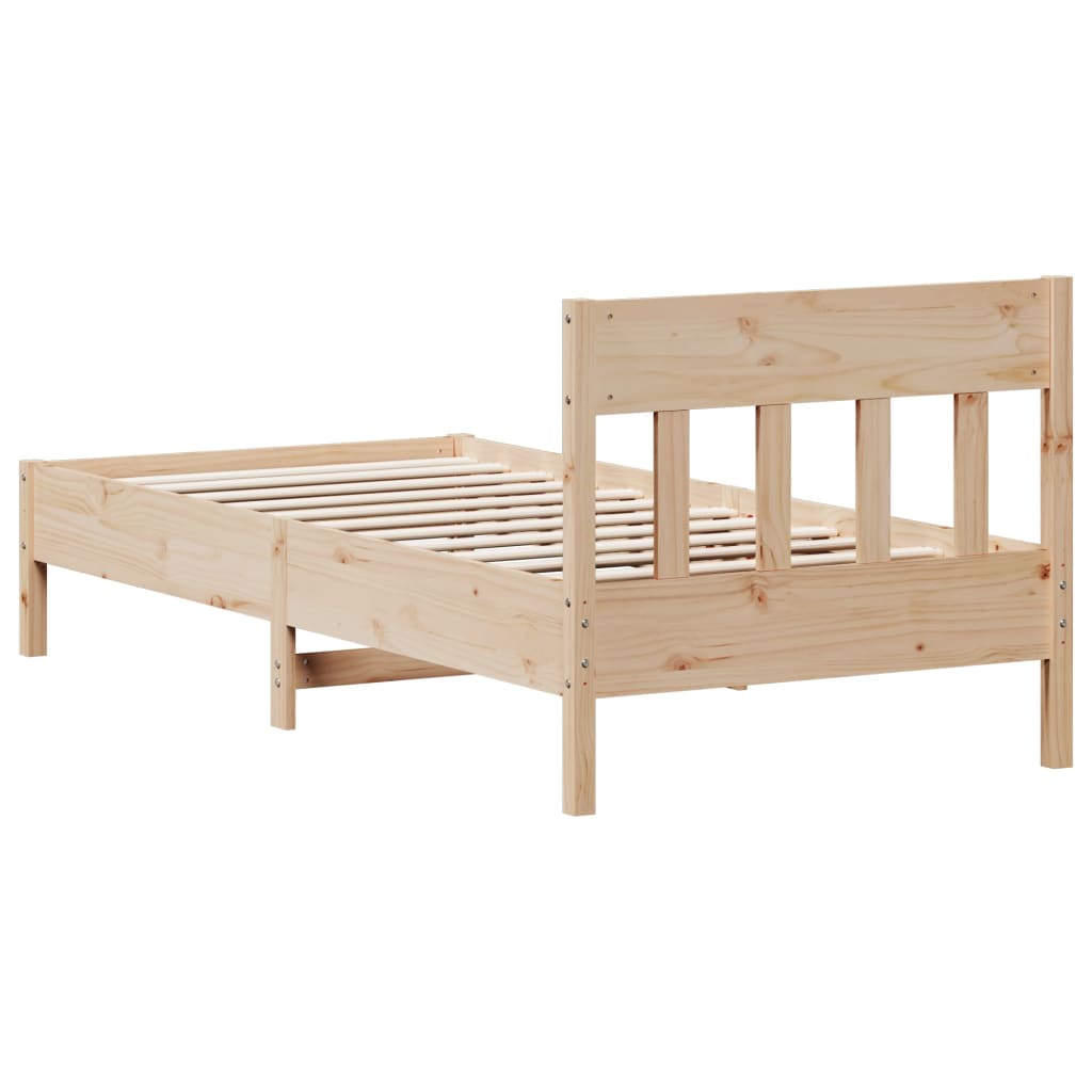 Solid Pine Wood Bed Frame 75x190 cm - Small Single Size