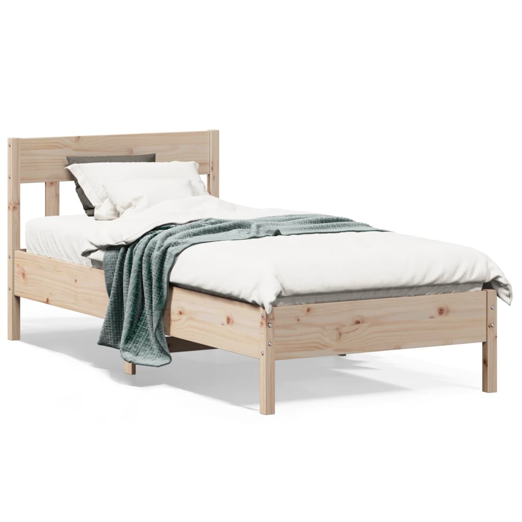 Solid Pine Wood Bed Frame 75x190 cm - Small Single Size