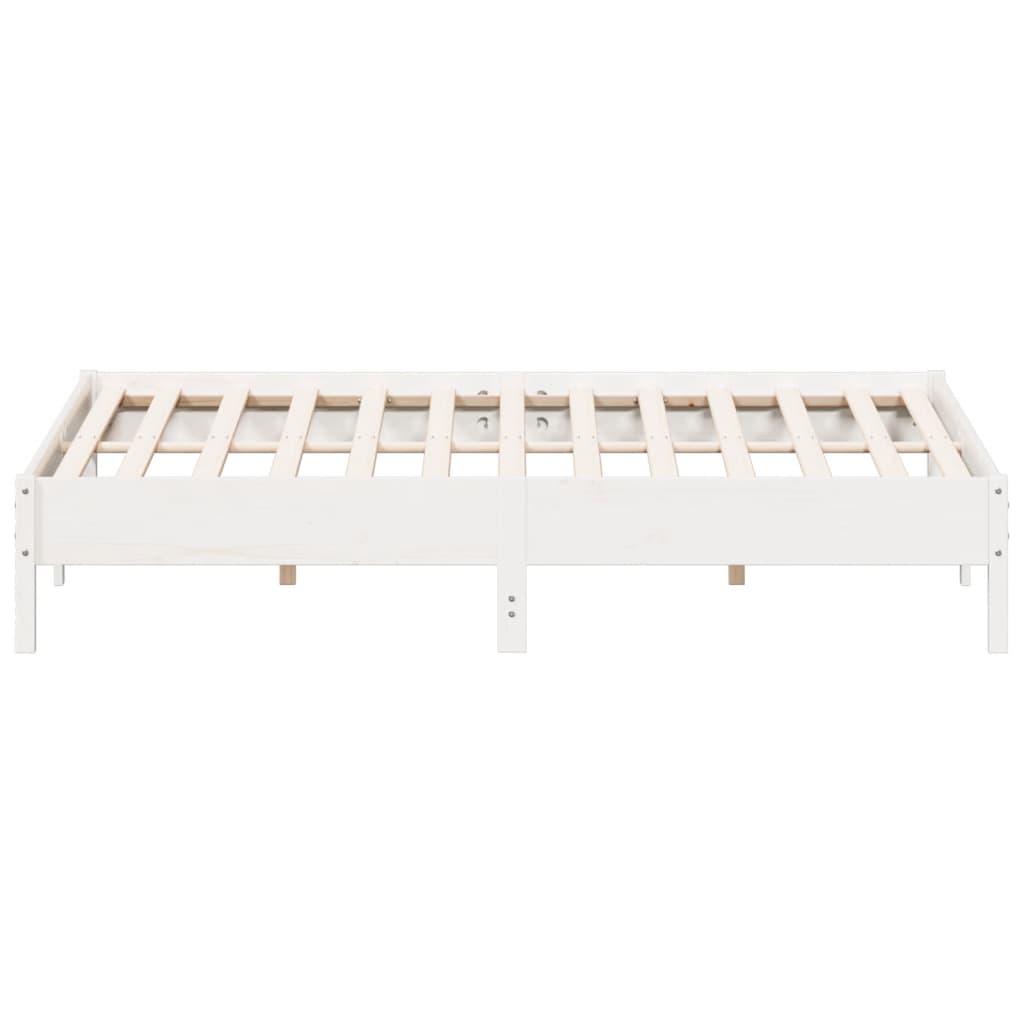 Solid Wood Pine Bed Frame 180x200 cm White Super King Size