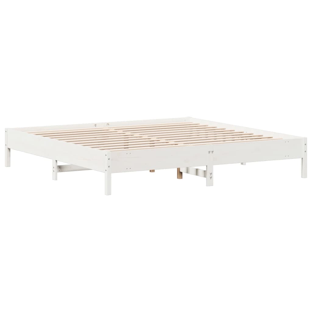 Solid Wood Pine Bed Frame 180x200 cm White Super King Size